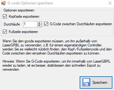 Erweiterte Option von Datei speichern